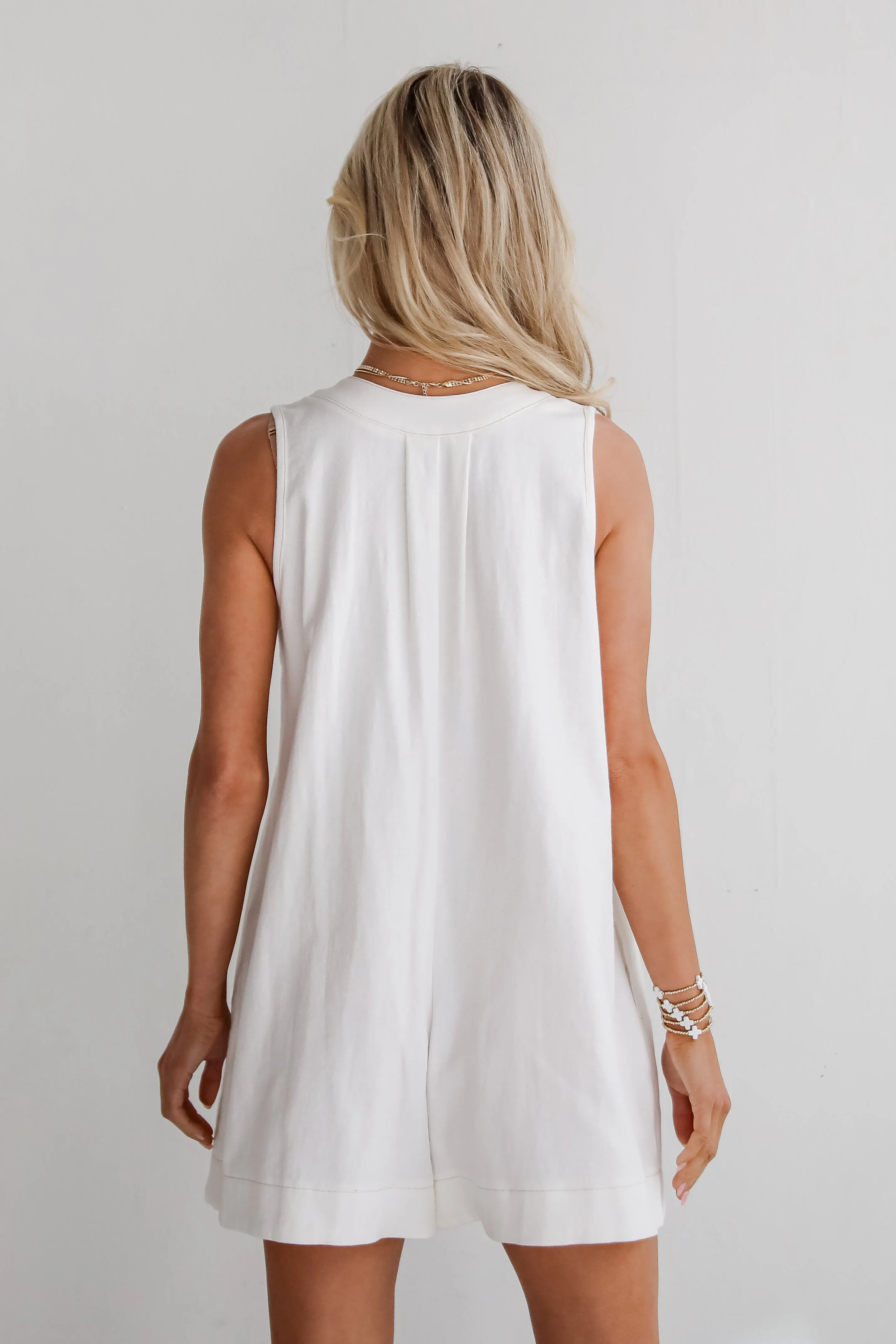 Precious Look White Denim Romper