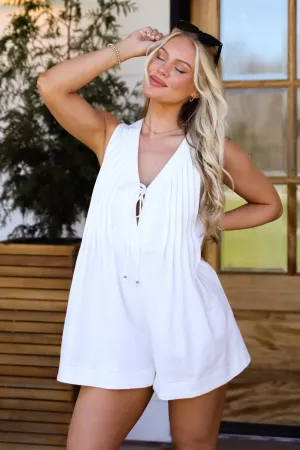 Precious Look White Denim Romper
