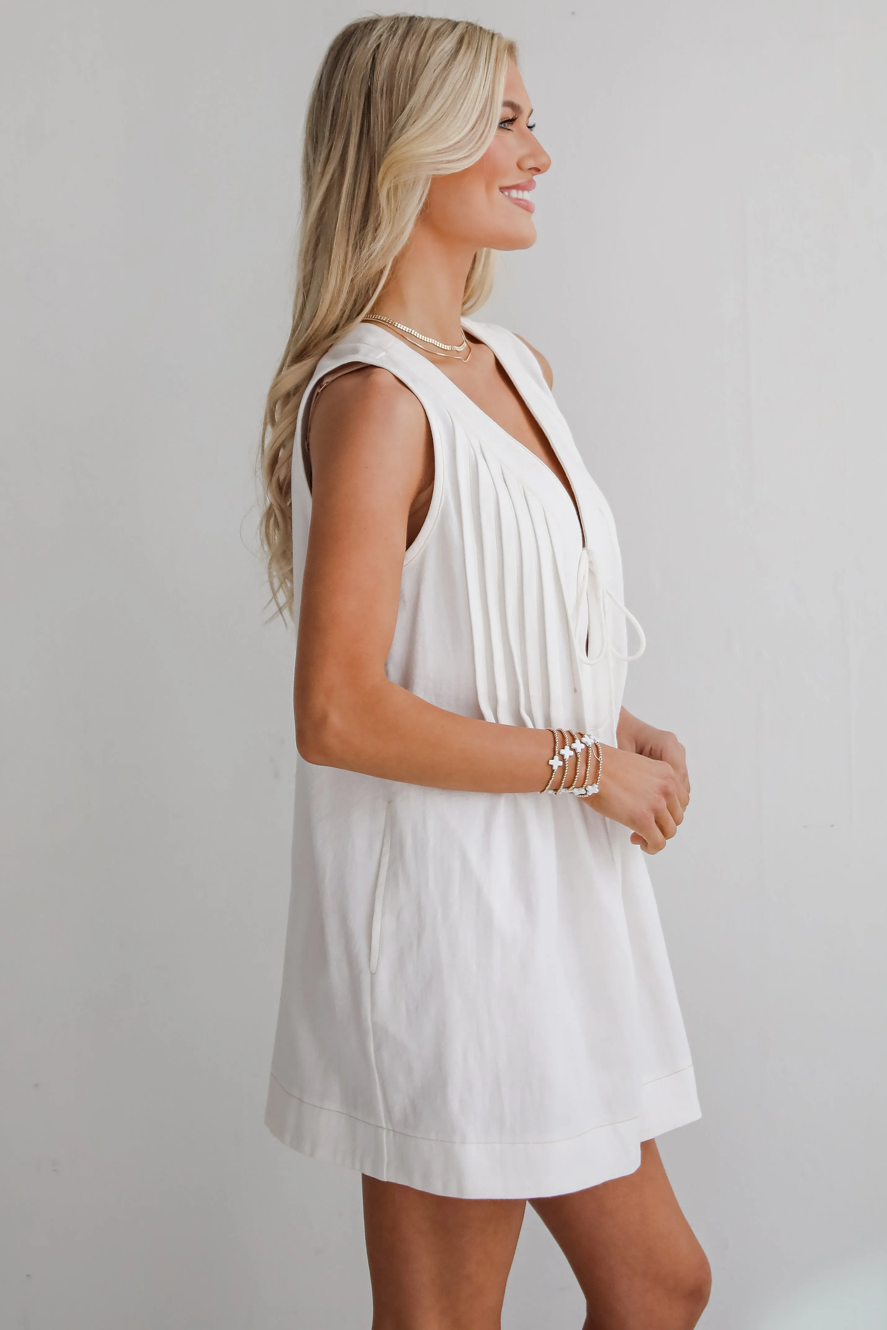 Precious Look White Denim Romper