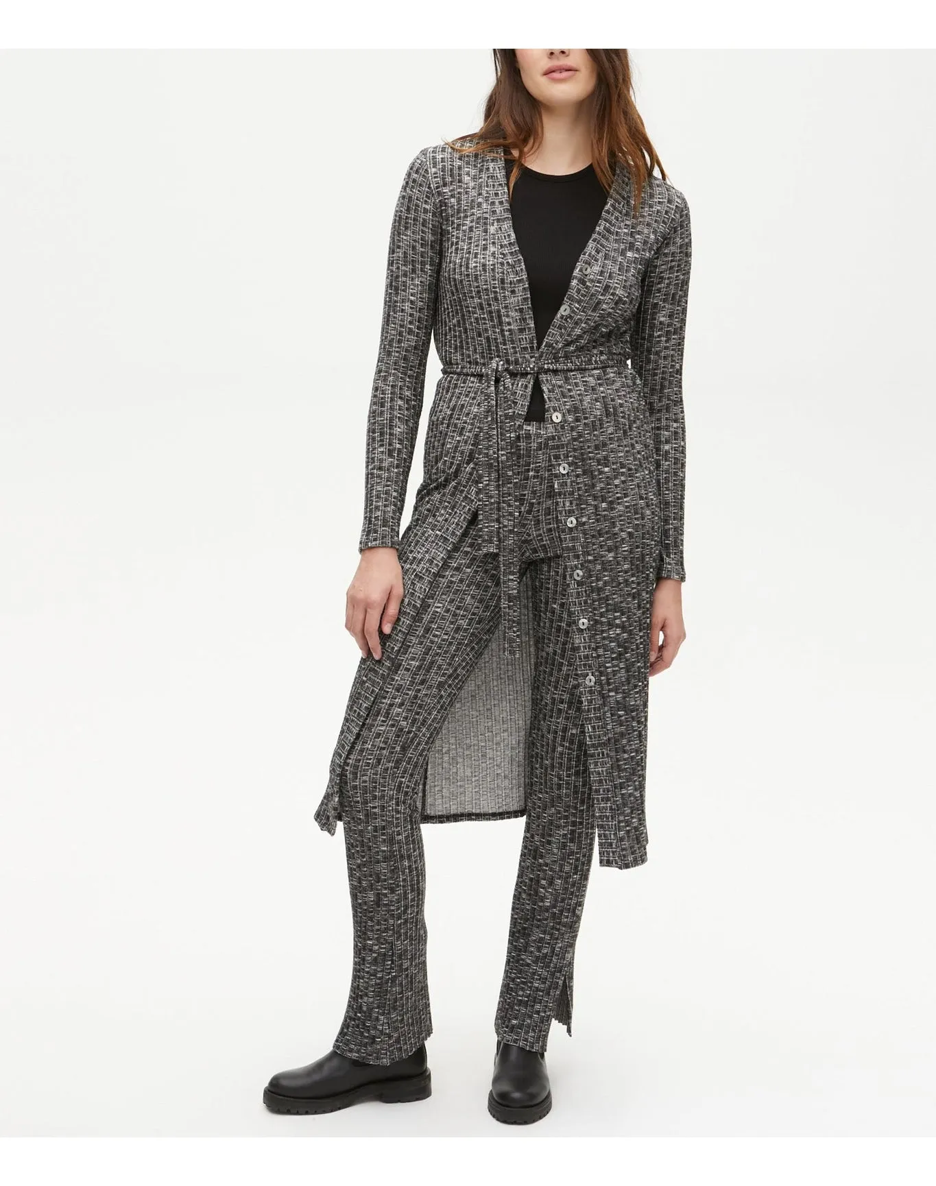 Priya Ribbed Pant | Black Marl MICHAEL STARS