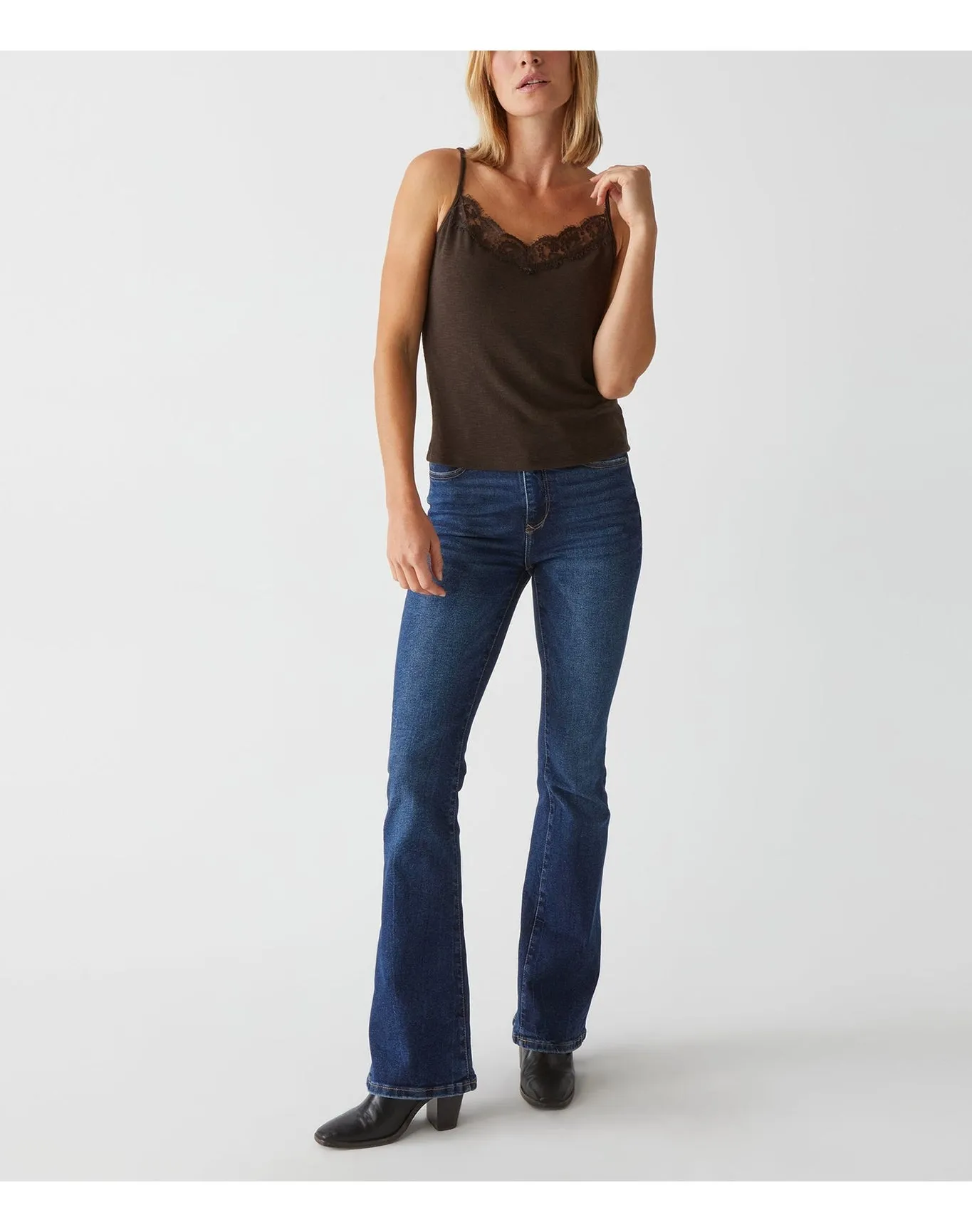 Raven Lace Trim Camisole | Java MICHAEL STARS