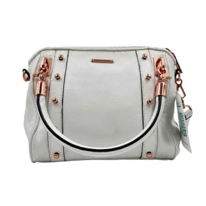 REBECCA MINKOFF White Pebbled Leather CUPID Handled Satchel w/Opt Crossbody Strap
