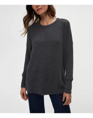 Rebecca Top with Rib Contrast | Charcoal MICHAEL STARS