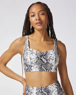 Rebel Python Print Longline Bra | Ivory MICHI