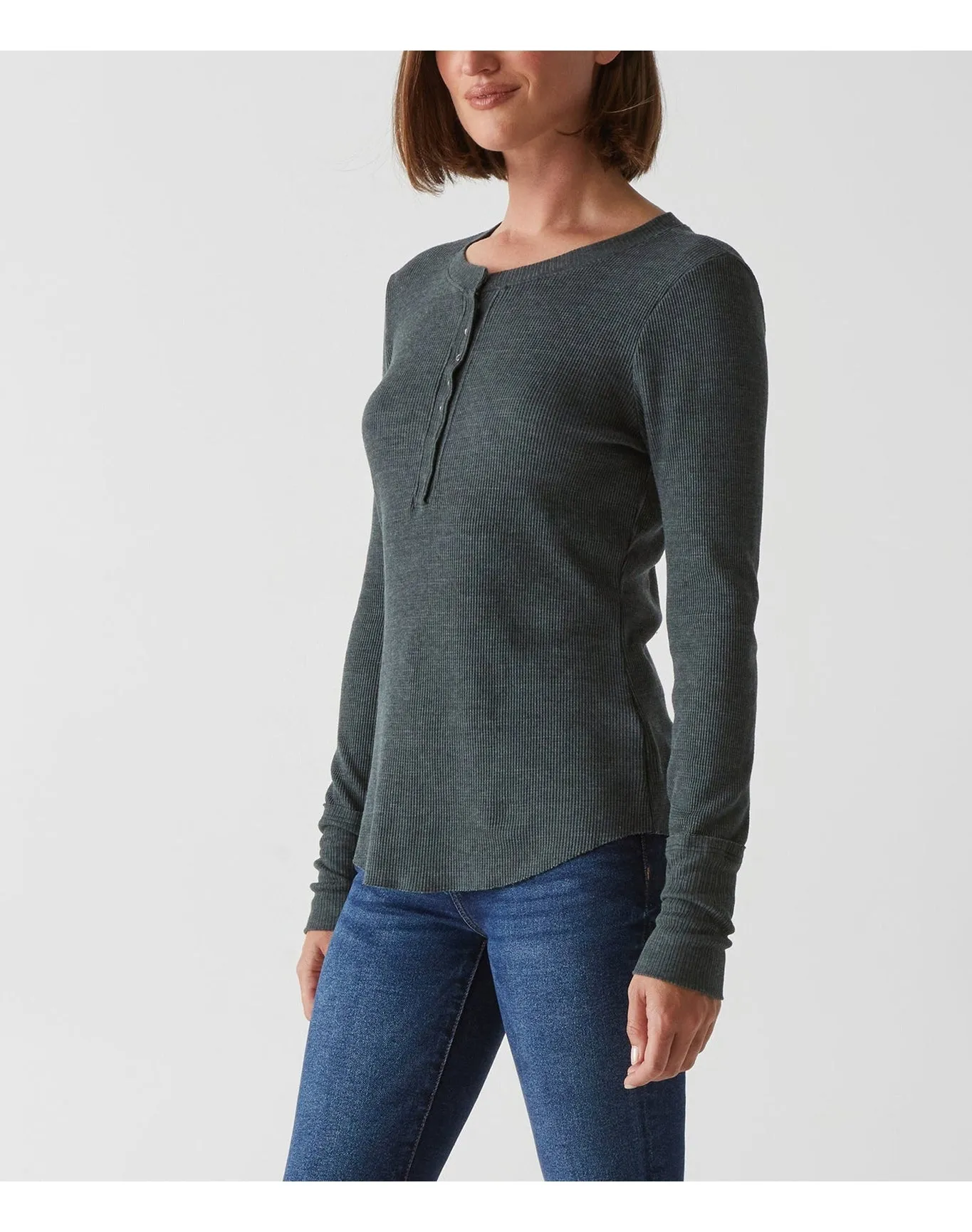 Regan Thermal Henley Tee | Dark Ivy MICHAEL STARS
