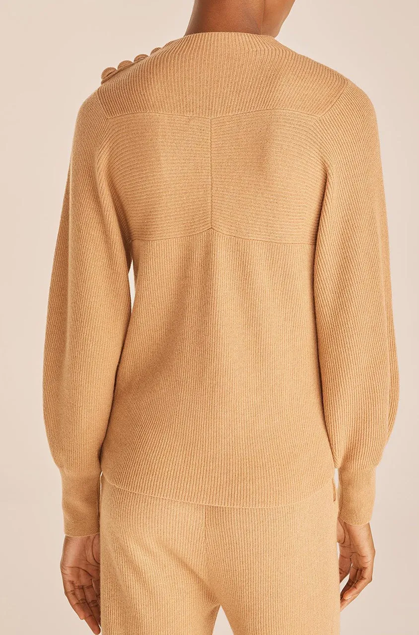 Rib Mock Neck | Honey REBECCA TAYLOR