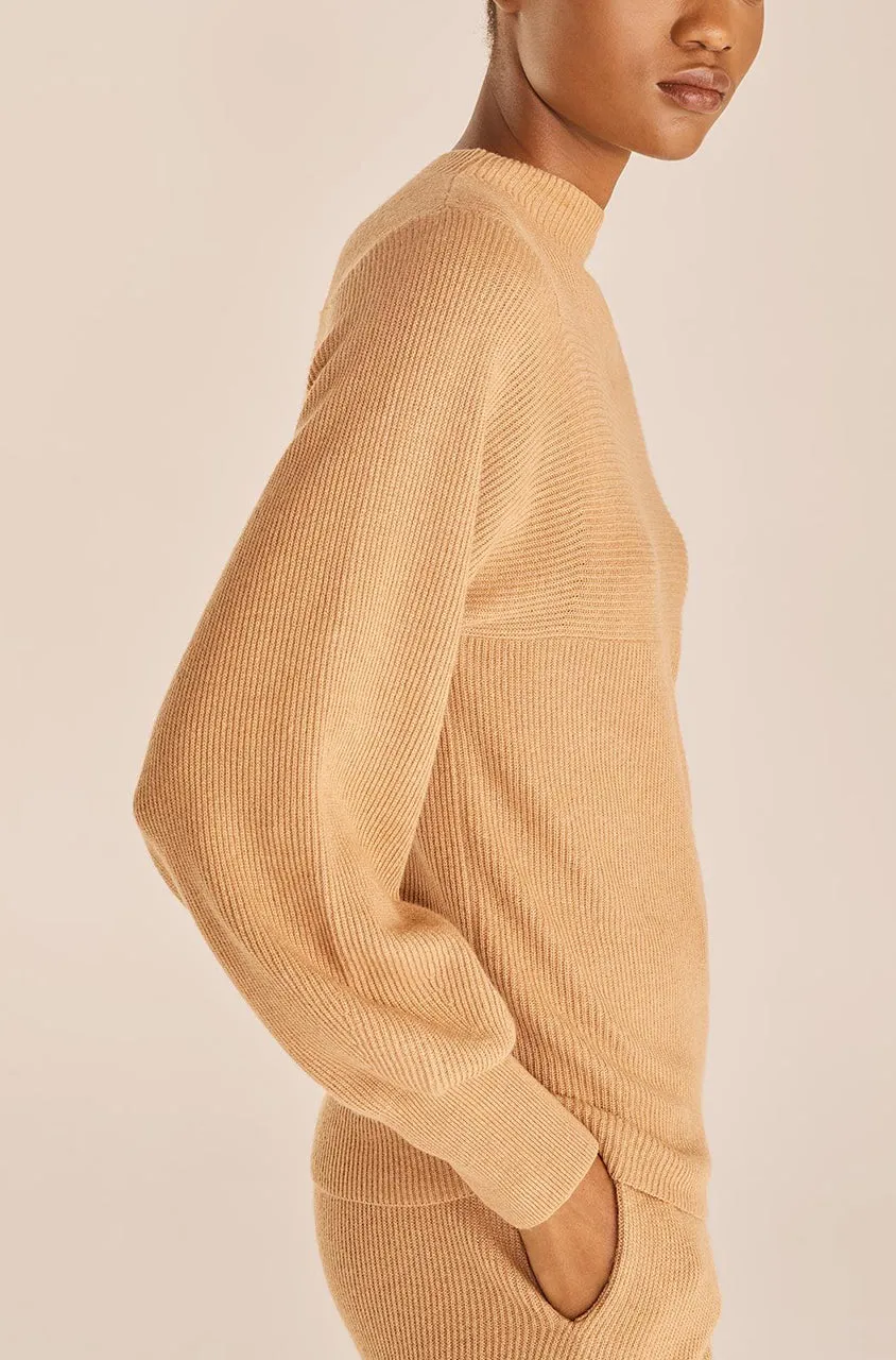 Rib Mock Neck | Honey REBECCA TAYLOR