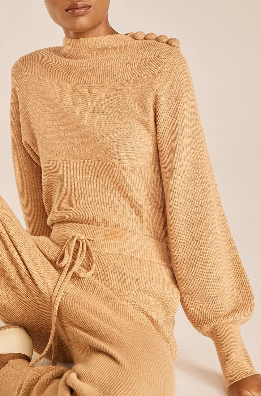 Rib Mock Neck | Honey REBECCA TAYLOR