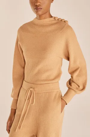 Rib Mock Neck | Honey REBECCA TAYLOR