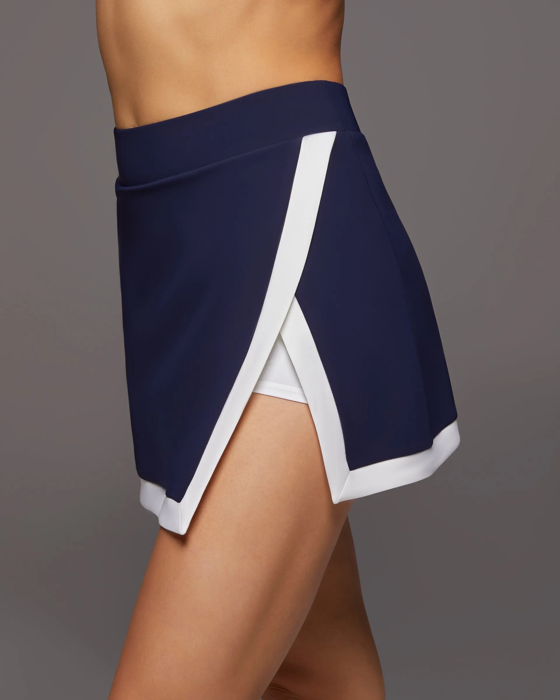 Rival Golf Skirt W/ Shorts | Admiral Blue/White MICHI