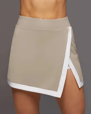 Rival Golf Skirt W/ Shorts | Dune/White MICHI