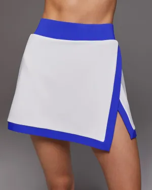 Rival Tennis Skirt W/ Shorts | White/Royal Blue MICHI