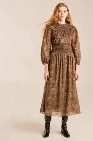 Ruched Neck Dress | Washed Black Combo REBECCA TAYLOR