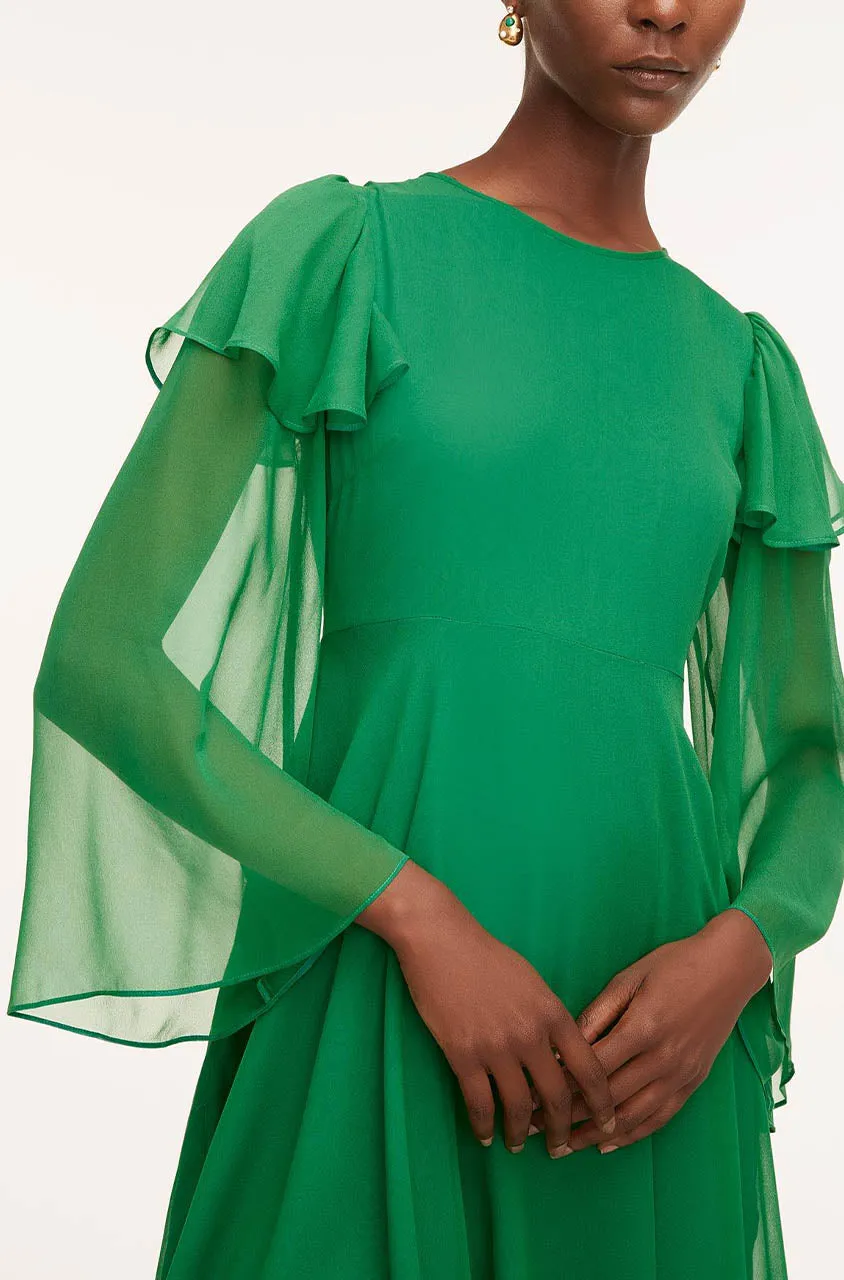 Ruffle Silk Chiffon Dress | Jade REBECCA TAYLOR