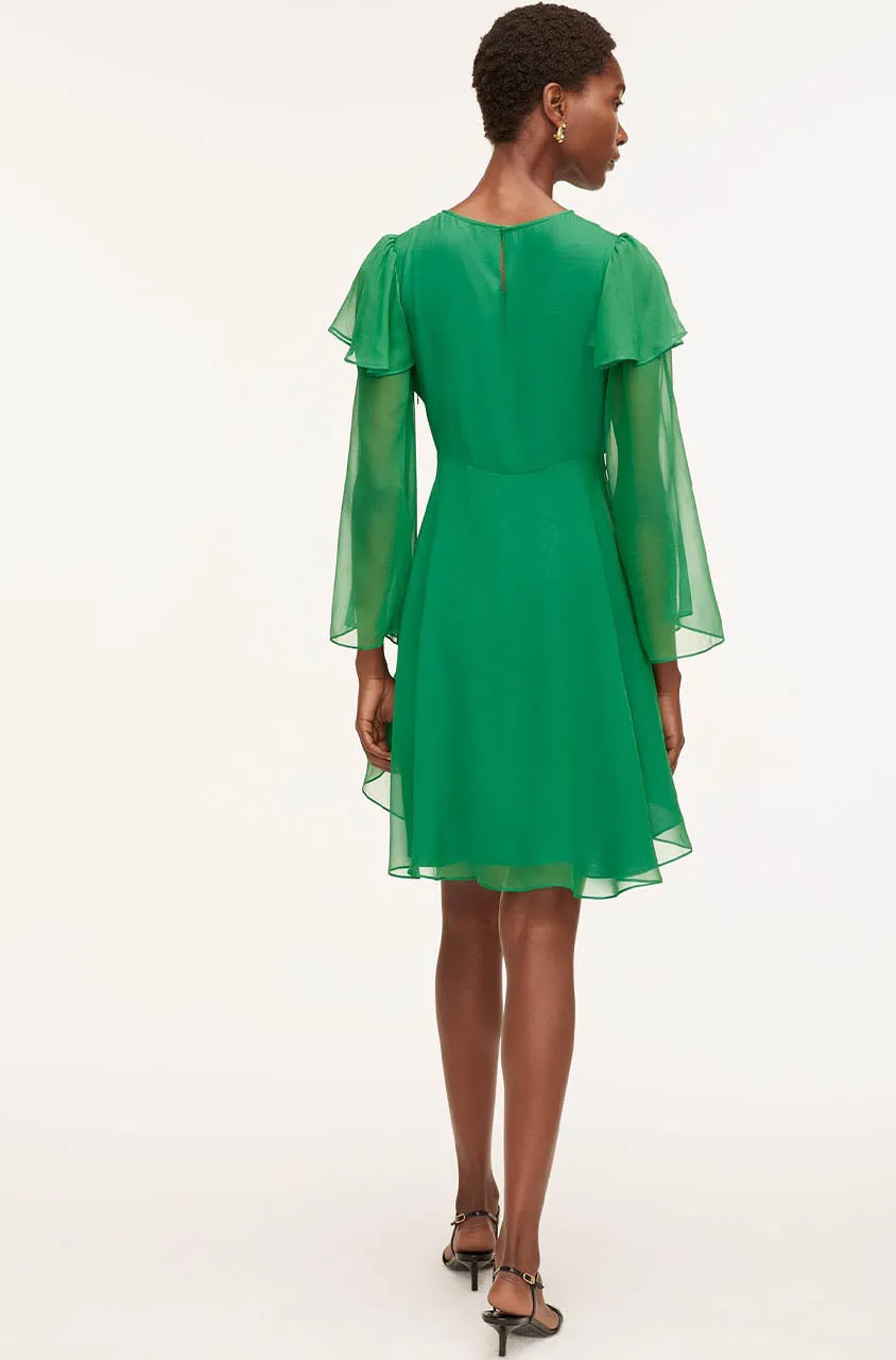 Ruffle Silk Chiffon Dress | Jade REBECCA TAYLOR