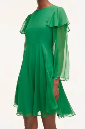 Ruffle Silk Chiffon Dress | Jade REBECCA TAYLOR