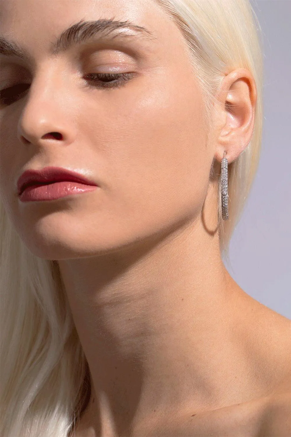 Rugiada Diamond Pave Hoop Earrings