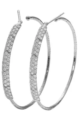 Rugiada Diamond Pave Hoop Earrings