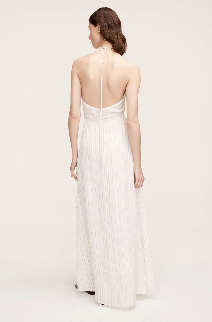 Rumpled Stripe Halter Dress | Rumpled Stripe Snow Combo REBECCA TAYLOR