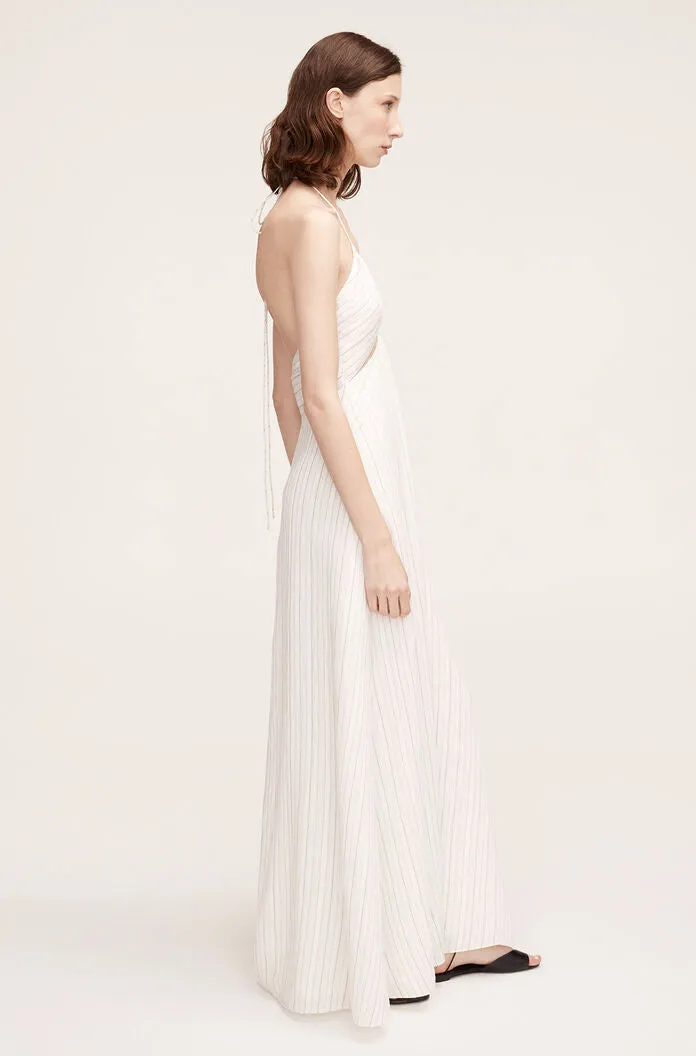 Rumpled Stripe Halter Dress | Rumpled Stripe Snow Combo REBECCA TAYLOR