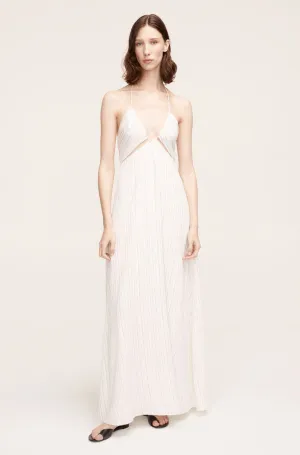Rumpled Stripe Halter Dress | Rumpled Stripe Snow Combo REBECCA TAYLOR