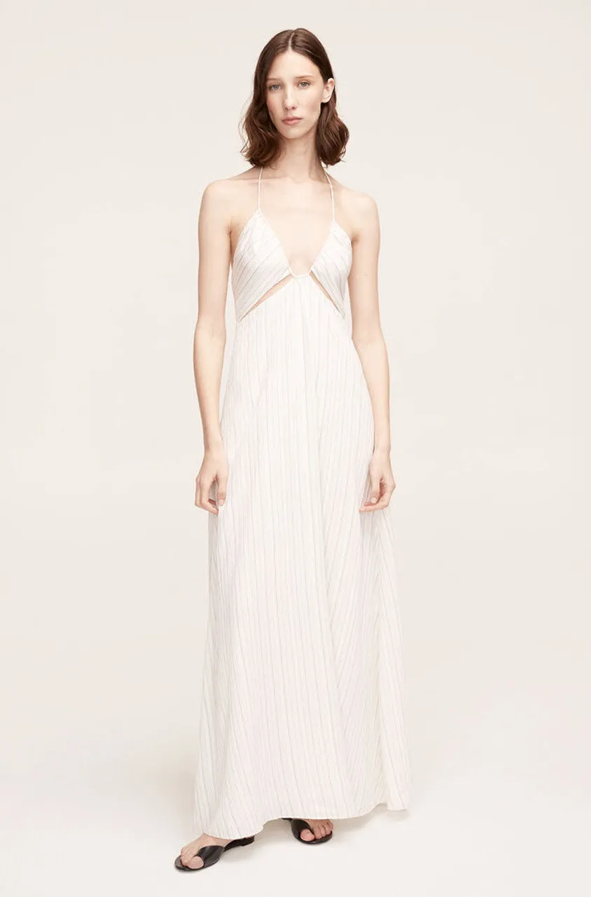 Rumpled Stripe Halter Dress | Rumpled Stripe Snow Combo REBECCA TAYLOR