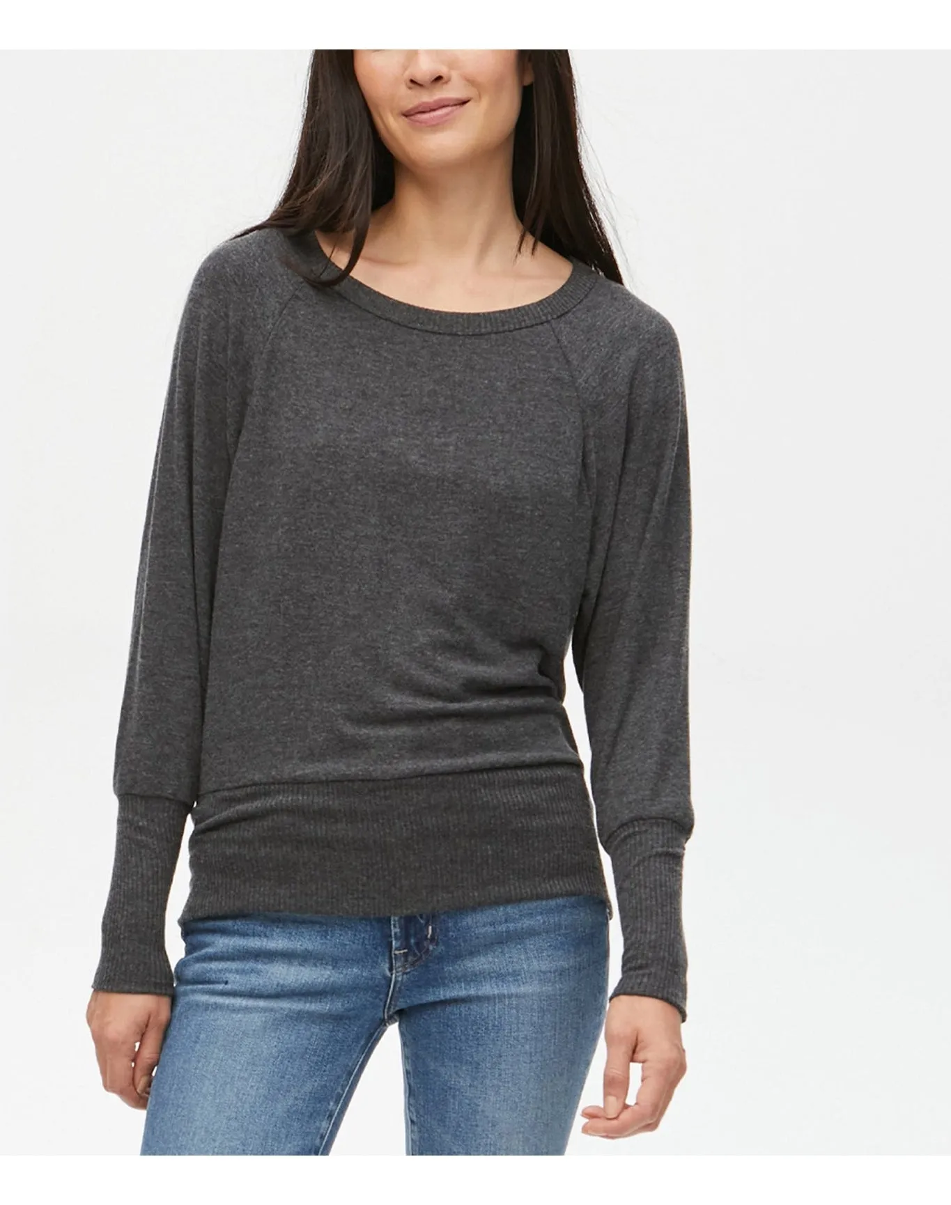 Sadie Boat Neck Top | Charcoal MICHAEL STARS