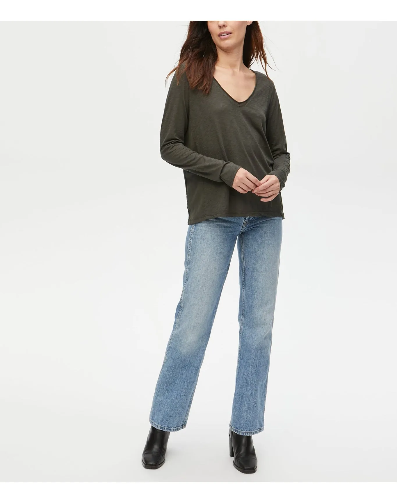 Sansa Supima Rolled Edge Tee | Tarragon MICHAEL STARS