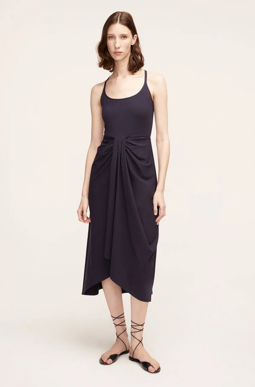 Sarong Drape Dress | Navy REBECCA TAYLOR