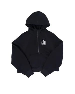 Scuba Oversized Half-Zip Hoodie - Black - lululemon // BE A GOOD PERSON *Pre-Order*