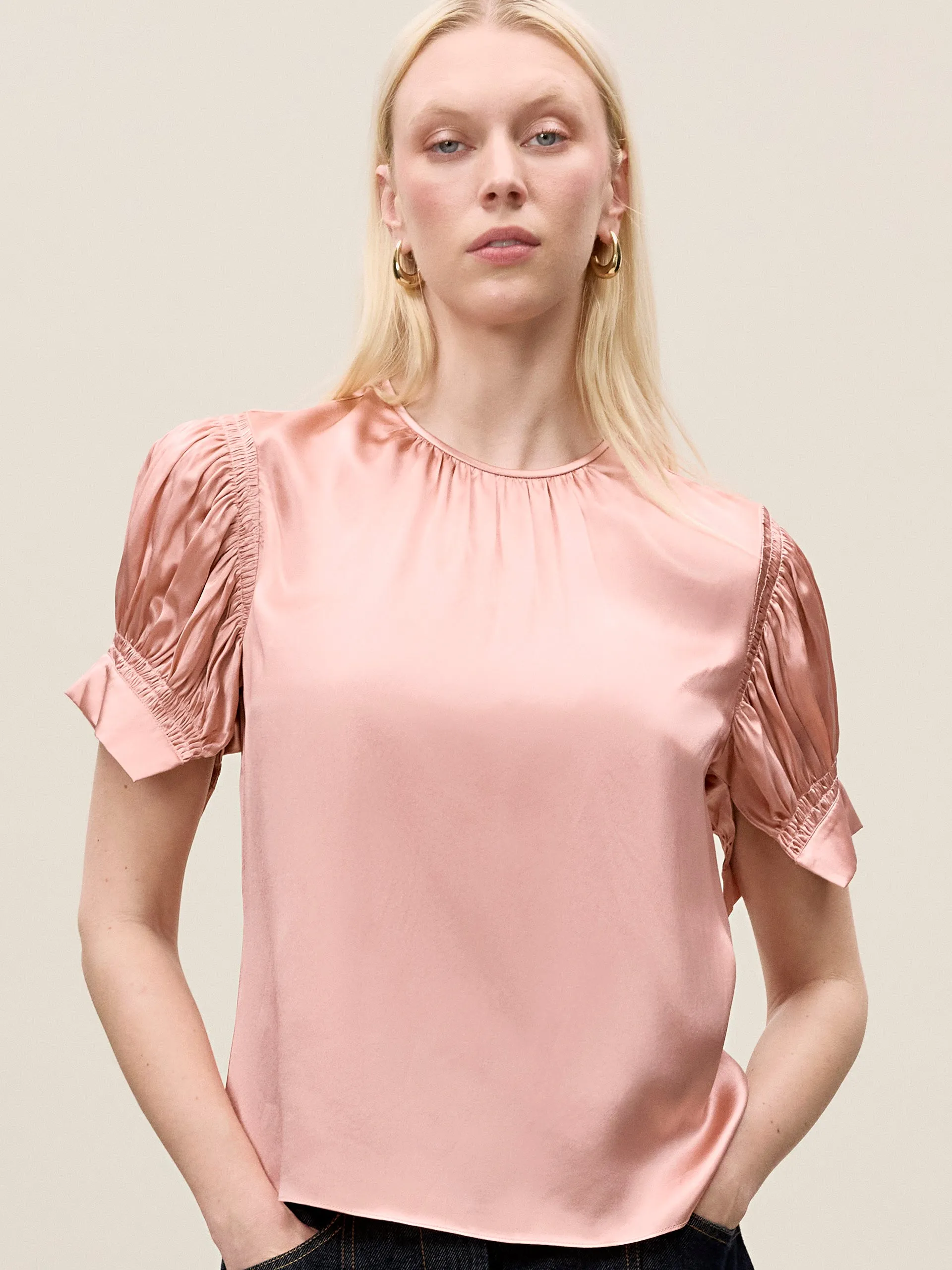 Short Sleeve Charm Blouse | Rhubarb REBECCA TAYLOR