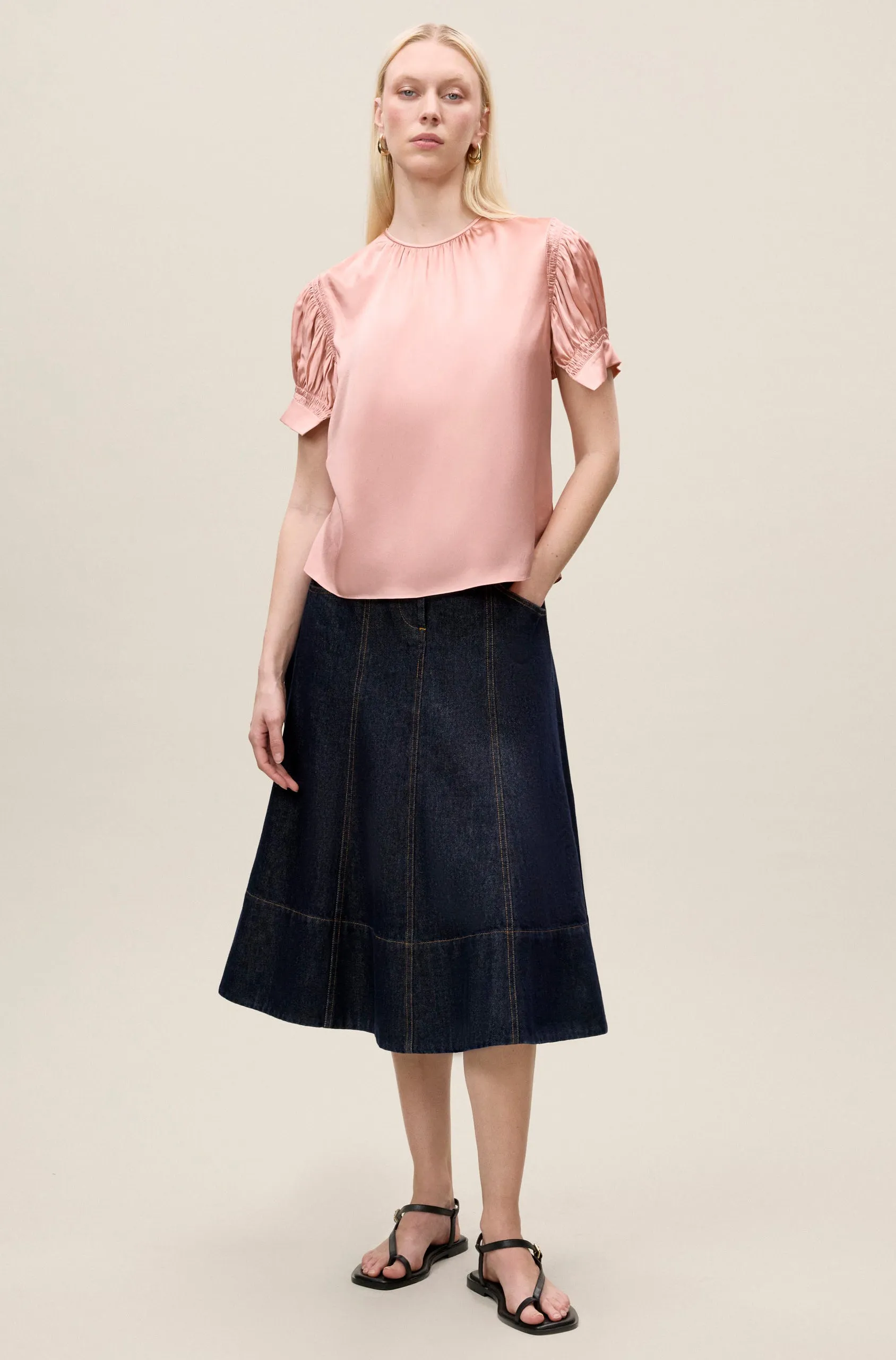 Short Sleeve Charm Blouse | Rhubarb REBECCA TAYLOR
