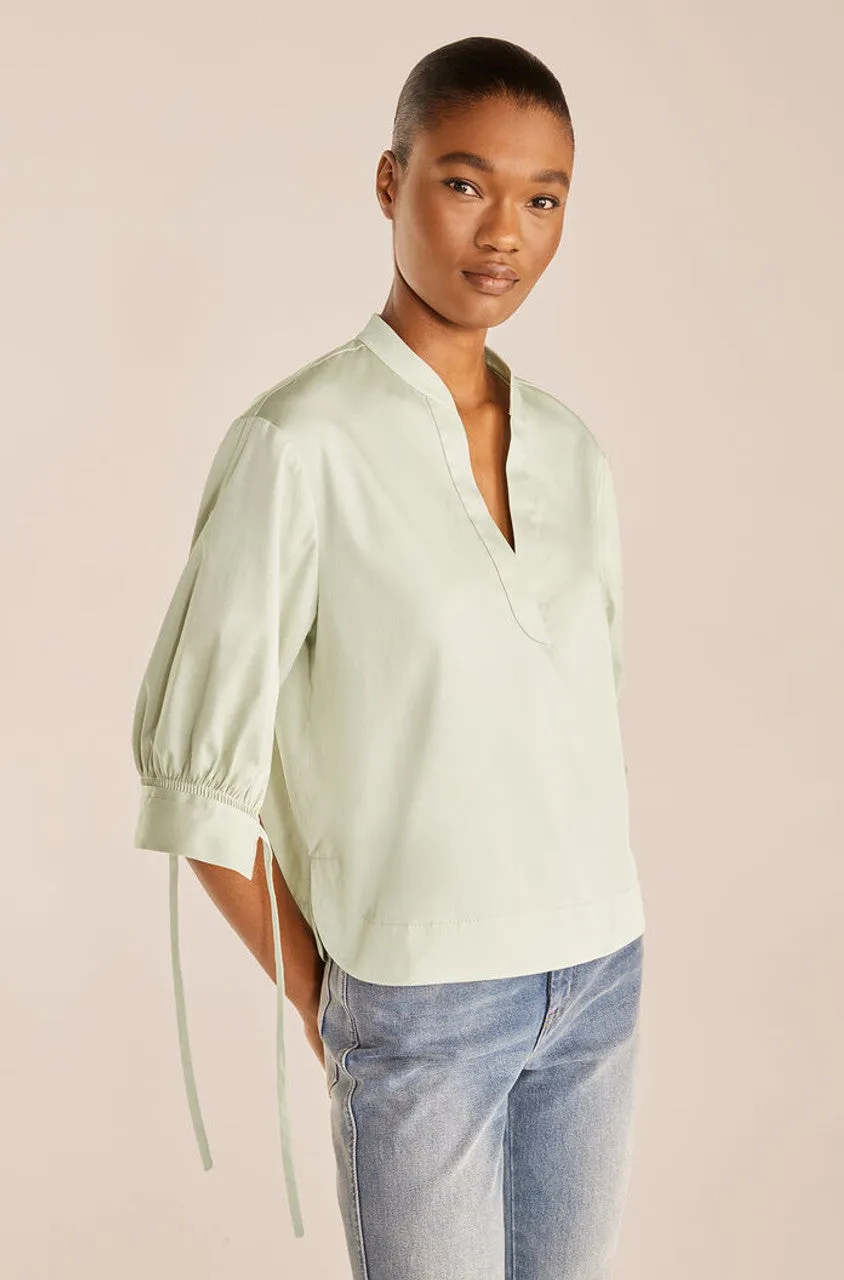 Short Sleeve Popover Blouse | Aloe REBECCA TAYLOR