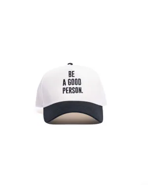 Signature 5 Panel Hat - Cream/Black