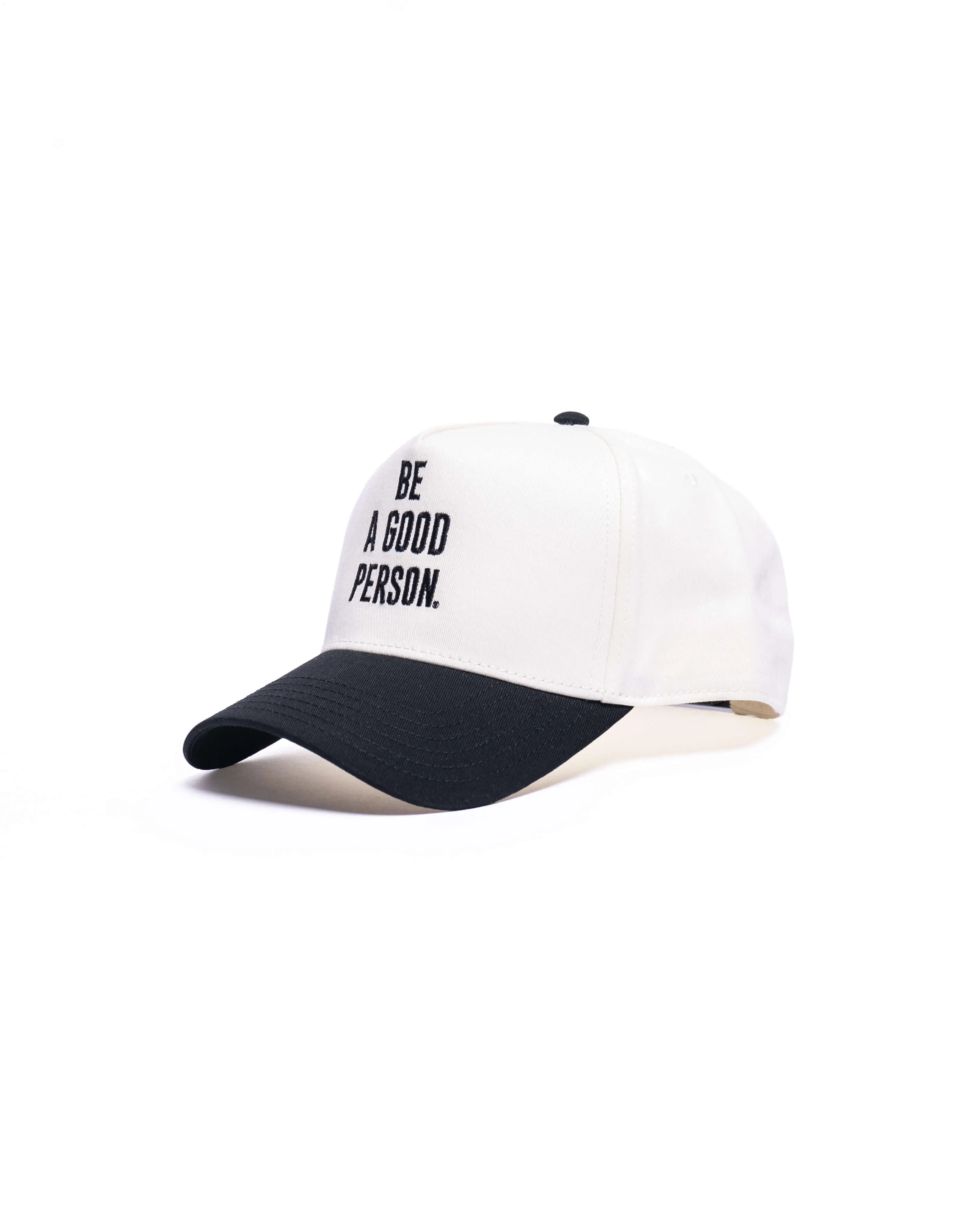 Signature 5 Panel Hat - Cream/Black