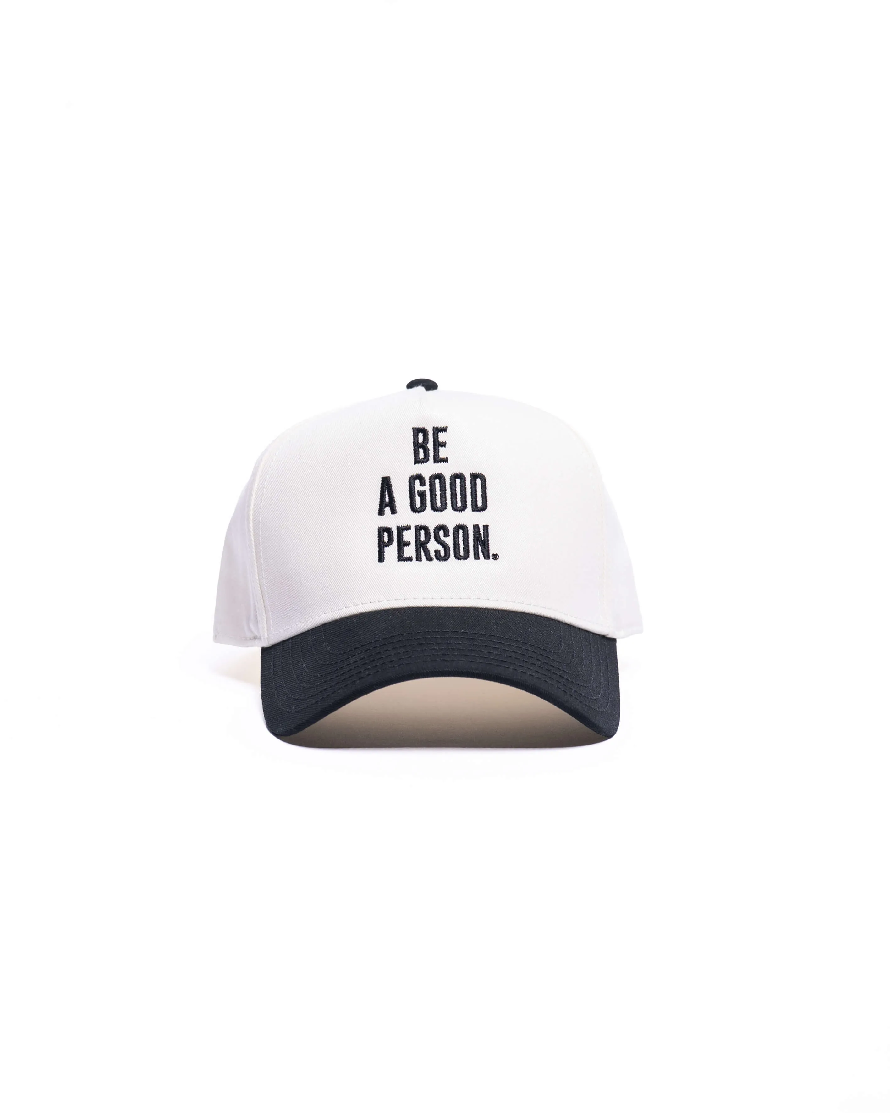 Signature 5 Panel Hat - Cream/Black