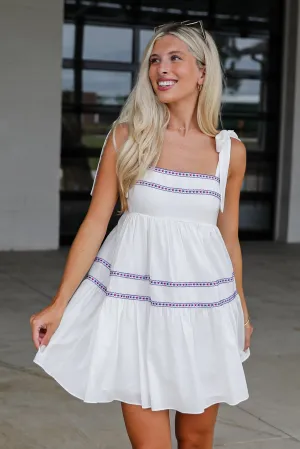 Simple Joy White Tiered Mini Dress