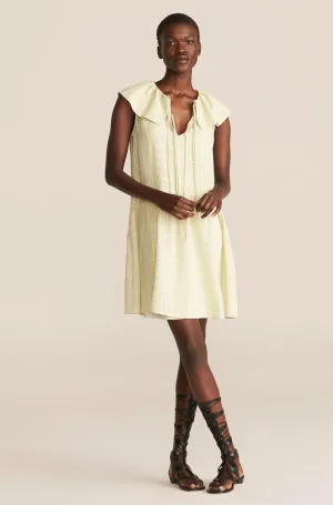 Sleeveless Daybreak Check Dress | Celery REBECCA TAYLOR