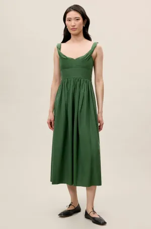 Sleeveless Midi Dress | Emerald REBECCA TAYLOR