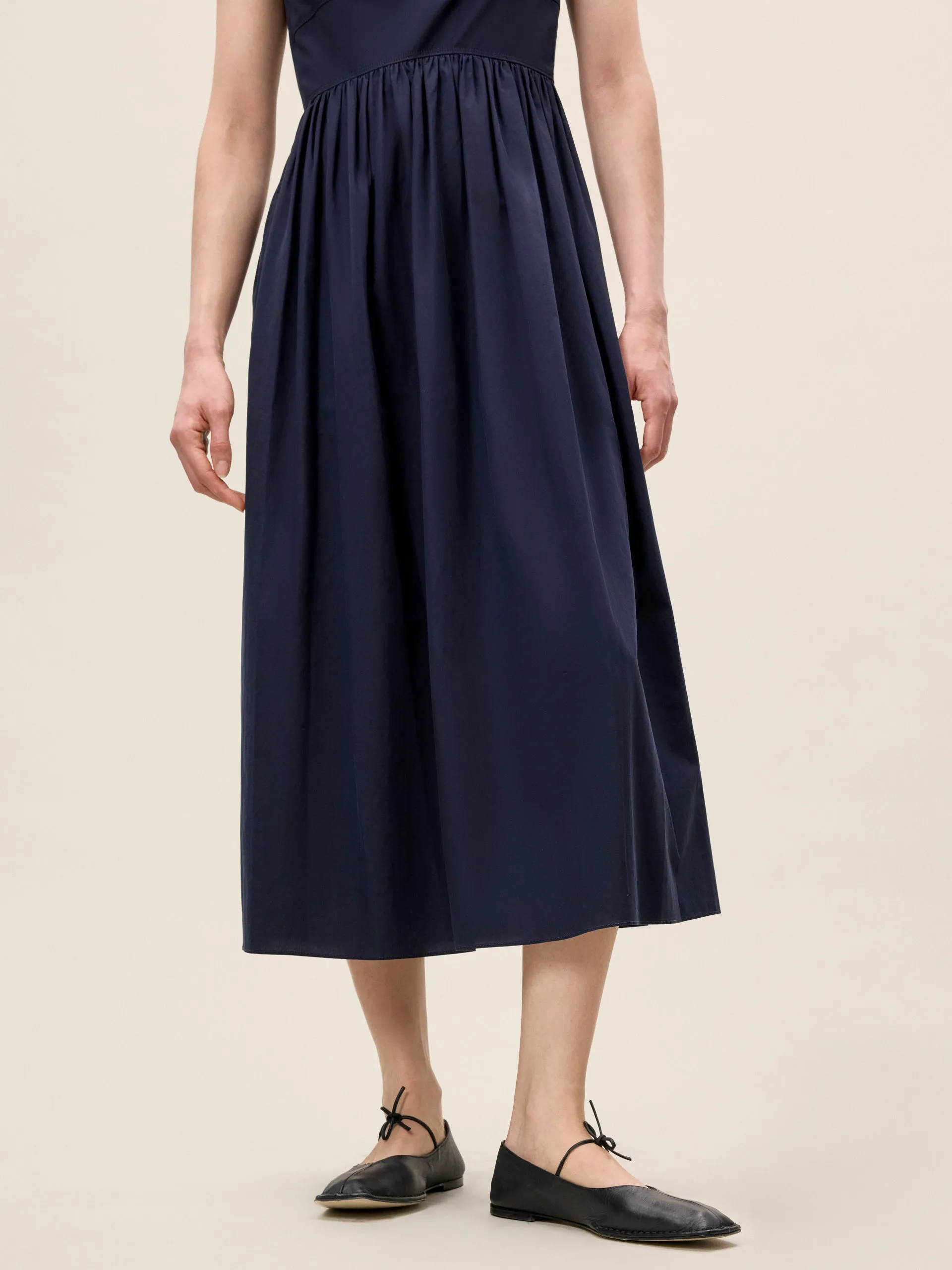 Sleeveless Midi Dress | Navy REBECCA TAYLOR