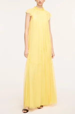 Smocked Chiffon Dress | Canary Yellow REBECCA TAYLOR