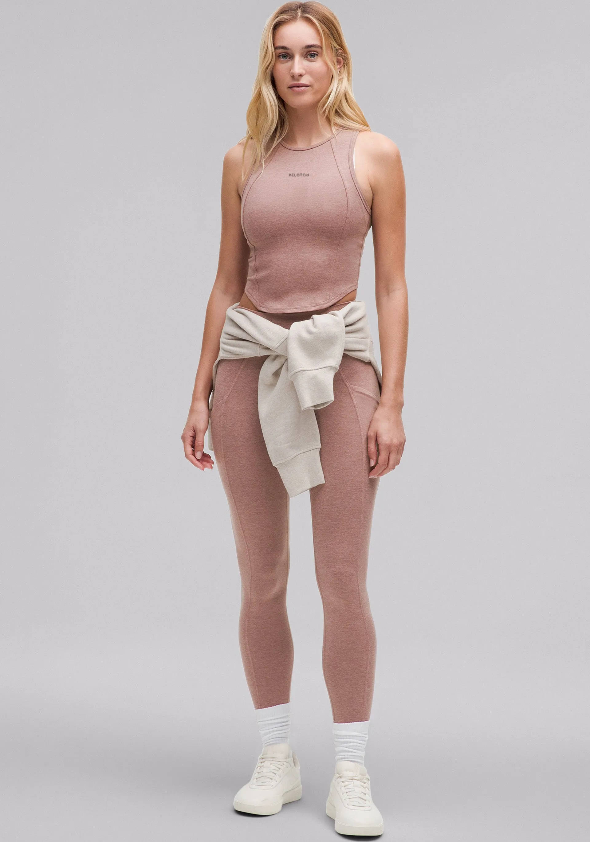 Soft Sueded Crewneck Cropped Tank Top