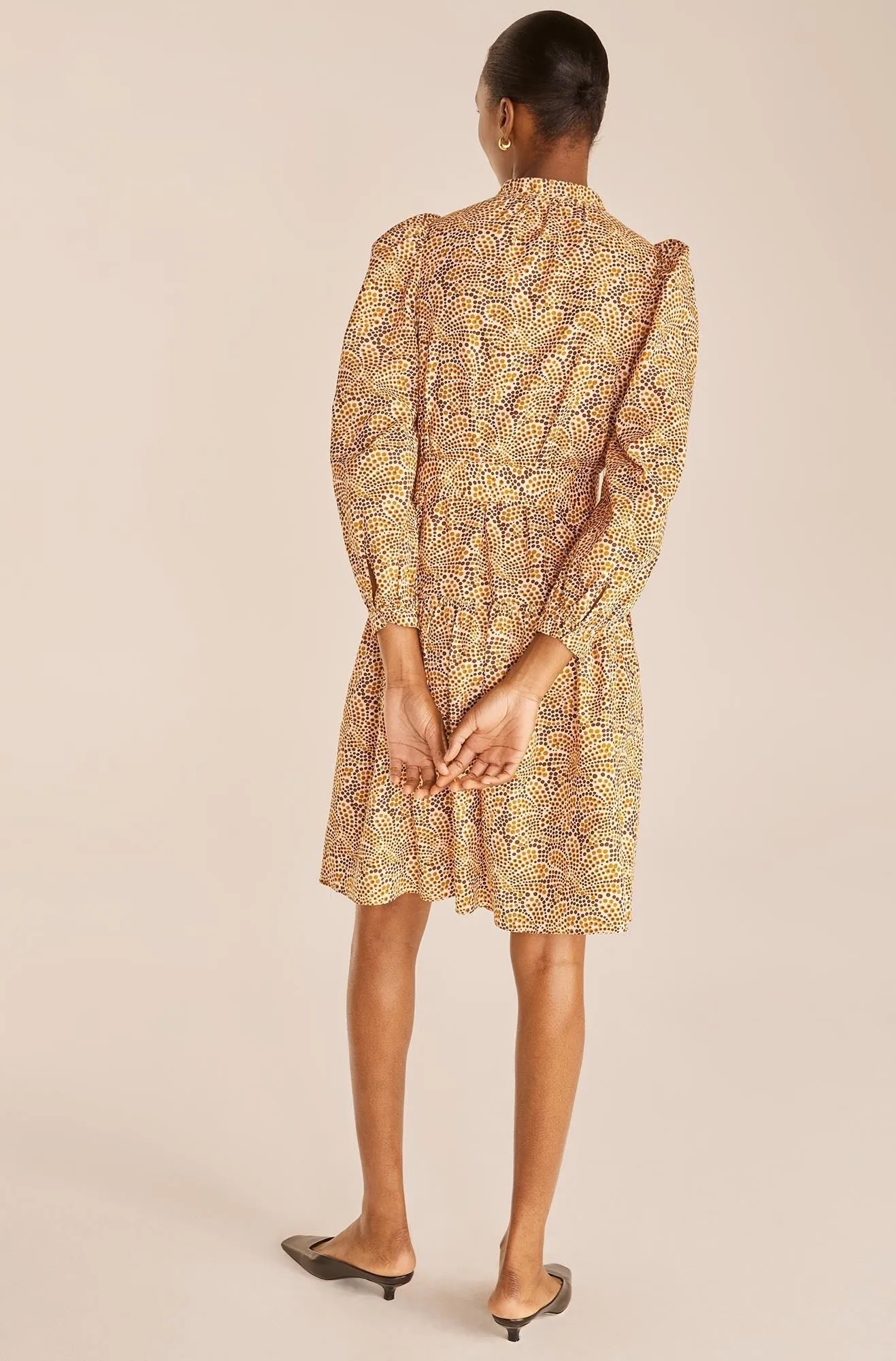 Speckled Fleur Belted Long Sleeve Dress | Speckled Fleur Marigold Combo REBECCA TAYLOR