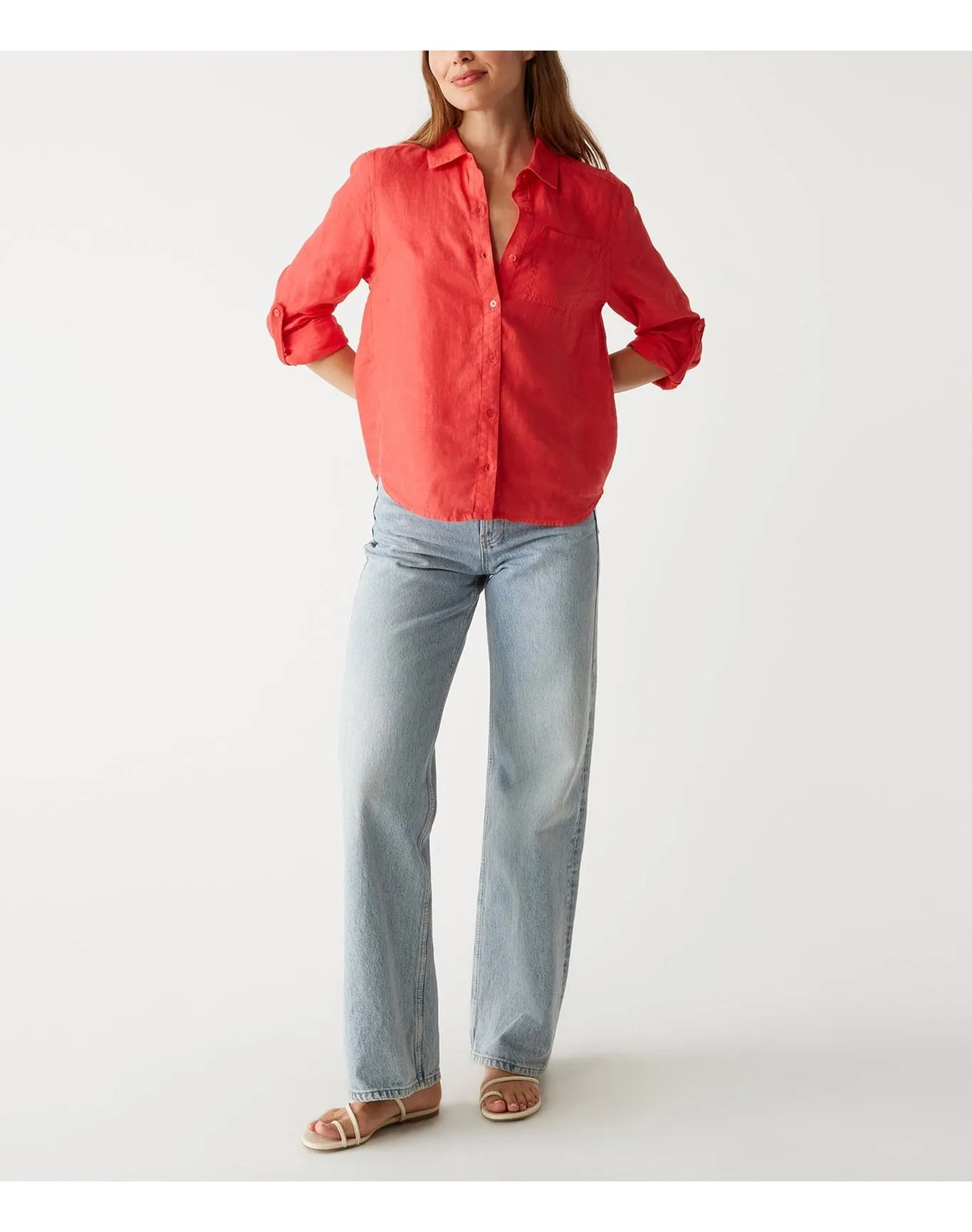 Spencer Linen Button Down Top | Spritz MICHAEL STARS