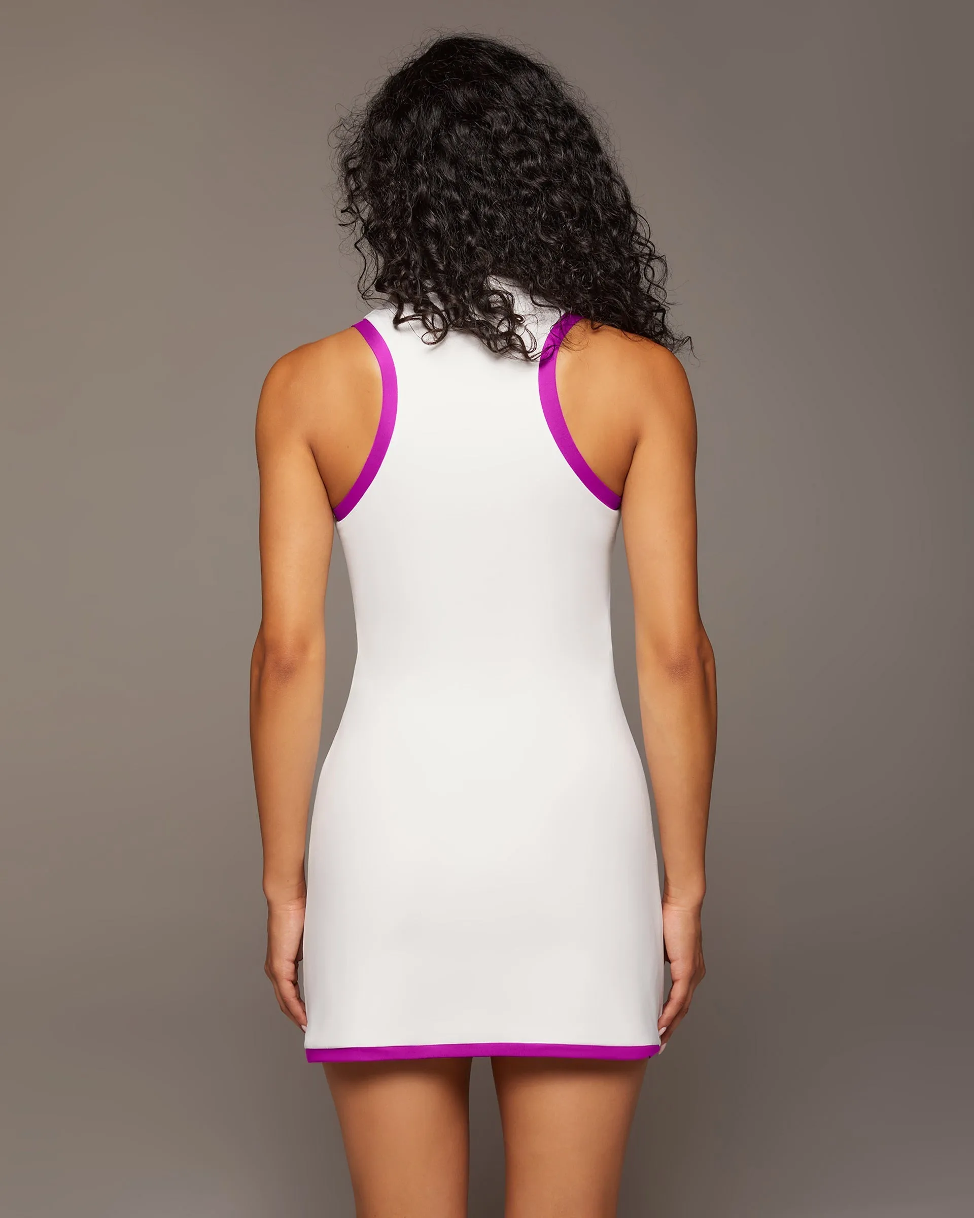 Splice Tennis Dress | White/Magenta MICHI
