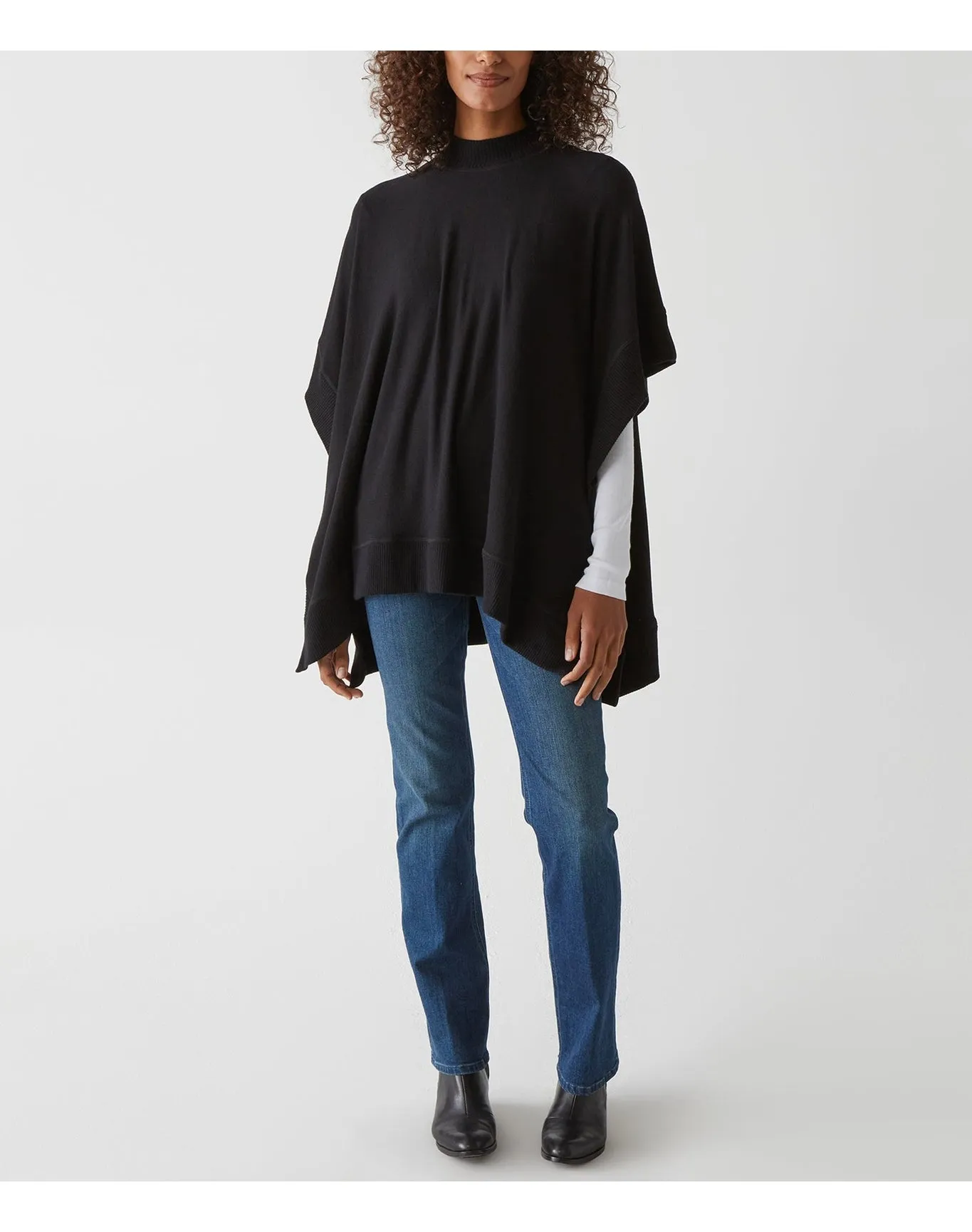 Steph Mock Neck Poncho | Black MICHAEL STARS