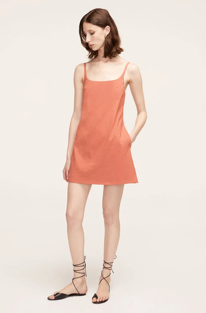 Stretch Linen Skirted Romper | Carnelian REBECCA TAYLOR