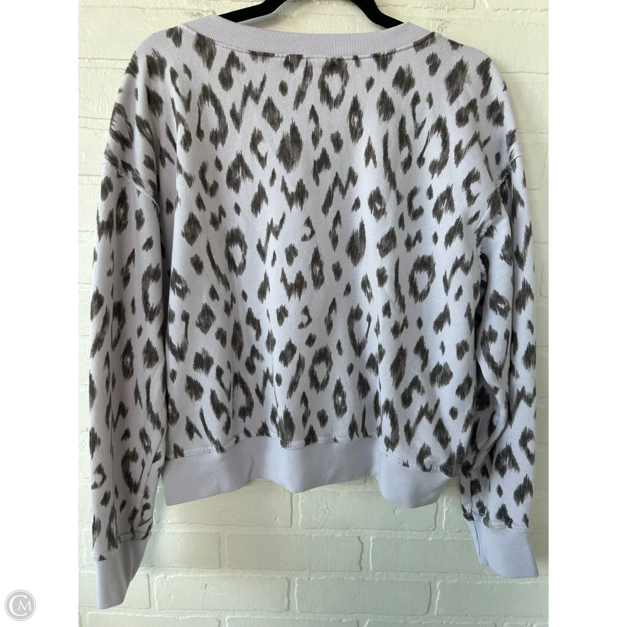Sweatshirt Crewneck By Michael Stars In Black & Grey, Size: M