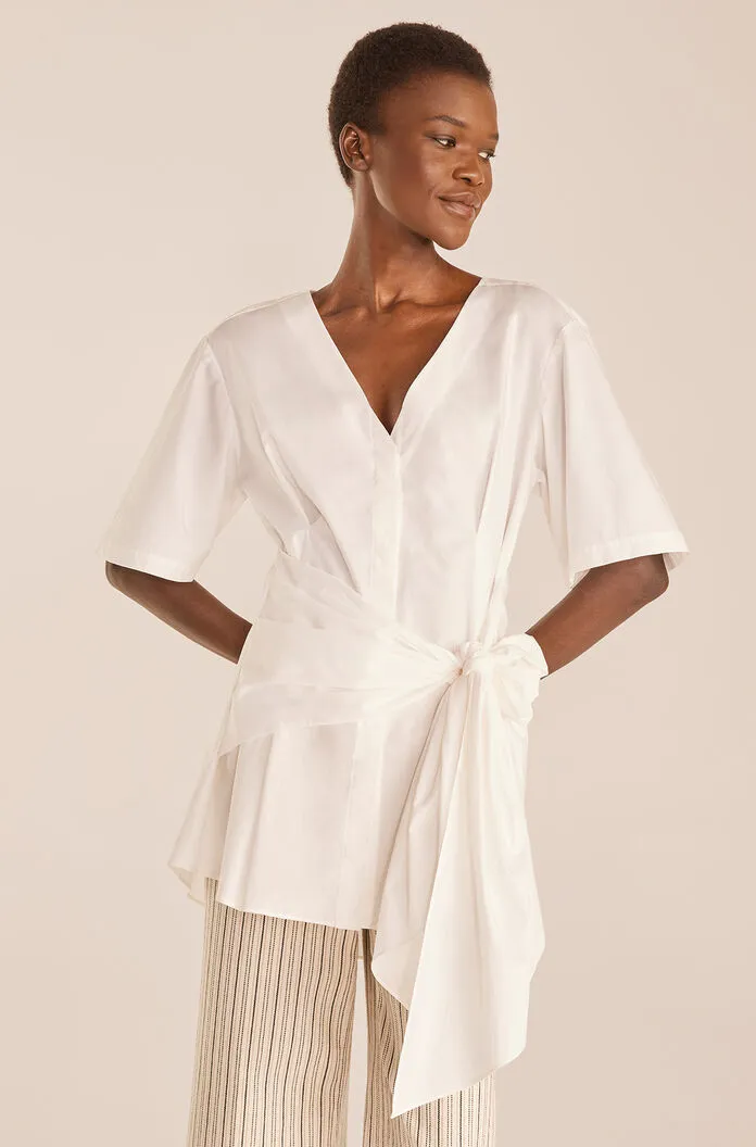 Tie Waist Blouse | Milk REBECCA TAYLOR