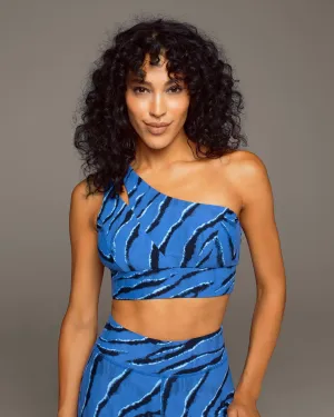 Tigress Tiger Print Longline Bra | Royal Blue MICHI